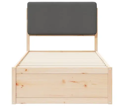 Lovo Rėmas Su Apmuštu Galvūgaliu Tamsiai Pilka 90 X 200 Cm