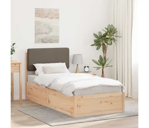 Lovo Rėmas Su Apmuštu Galvūgaliu Taupe 90 X 200 Cm