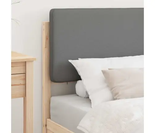 Gultas Rāmis Ar Polsterētu Galvas Balstu Gaiši Pelēks Vidaxl