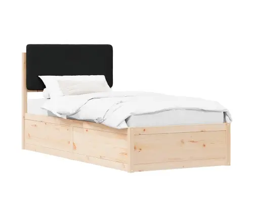 Lovo Rėmas Su Apmuštu Galvūgaliu Juoda 75 X 190 Cm