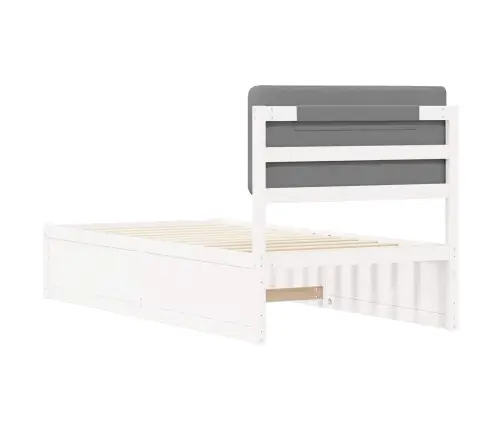 Gultas Rāmis Ar Polsterētu Galvas Balstu Gaiši Pelēks Vidaxl