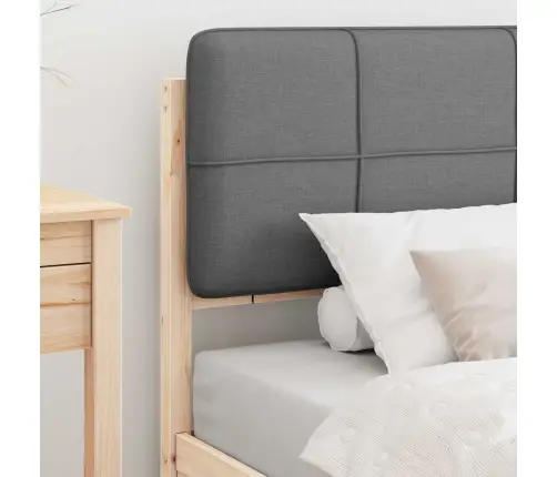 Gultas Rāmis Ar Polsterētu Galvas Balstu Gaiši Pelēks Vidaxl