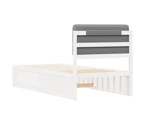 Gultas Rāmis Ar Polsterētu Galvas Balstu Gaiši Pelēks Vidaxl