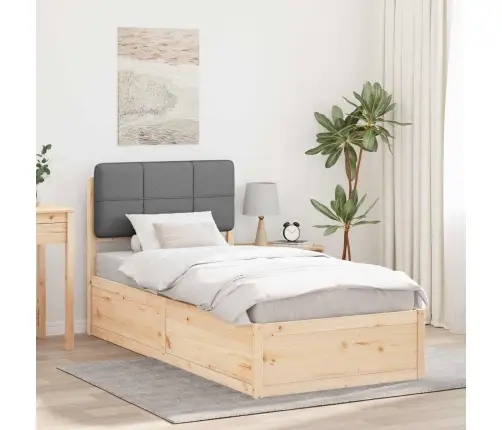 Lovo Rėmas Su Apmuštu Galvūgaliu Šviesiai Pilka 90 X 200 Cm