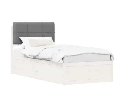 Gultas Rāmis Ar Polsterētu Galvas Balstu Gaiši Pelēks Vidaxl