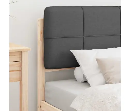 Gultas Rāmis Ar Polsterētu Galvas Balstu Tumši Pelēks Vidaxl