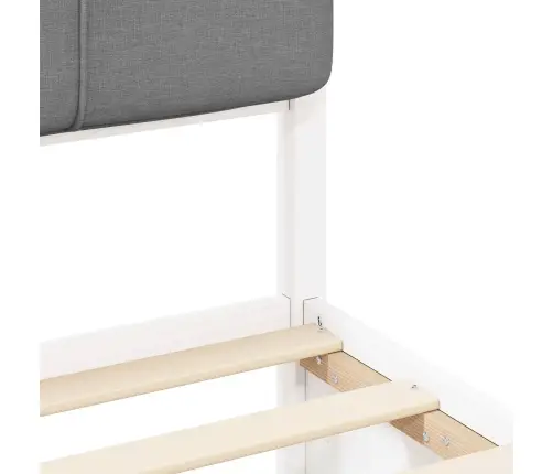 Voodiraam Pehme Peatoega Peaga Helehall 80 X 200 Cm Tahke Mänd