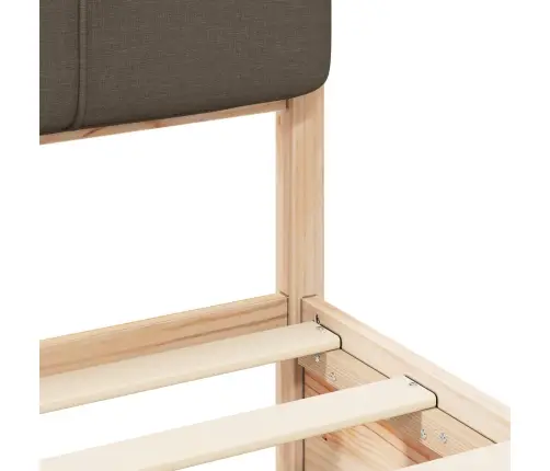 Gultas Rāmis Ar Polsterētu Galvas Balstu Pelēkbrūna 90 X 190 Cm Vidaxl