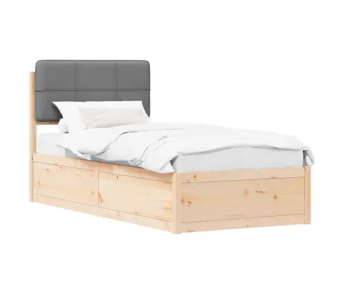 Lovo Rėmas Su Apmuštu Galvūgaliu Šviesiai Pilka 75 X 190 Cm