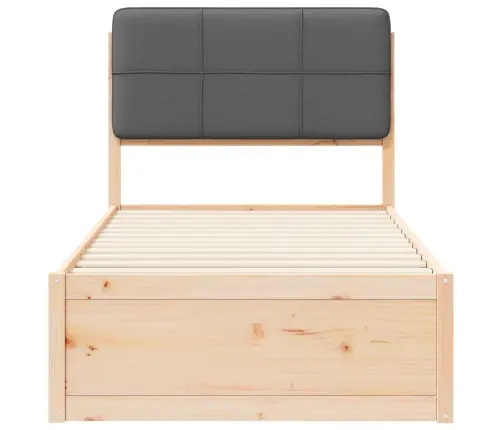 Gultas Rāmis Ar Polsterētu Galvas Balstu Tumši Pelēks Vidaxl