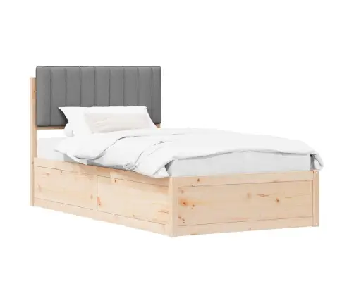 Lovo Rėmas Su Apmuštu Galvūgaliu Šviesiai Pilka 100 X 200 Cm