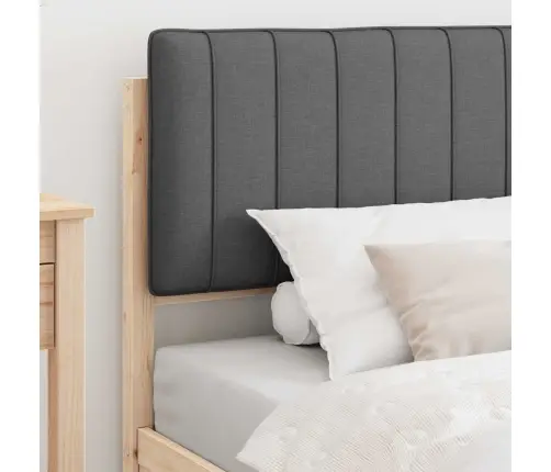 Gultas Rāmis Ar Polsterētu Galvas Balstu Tumši Pelēks Vidaxl