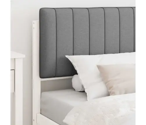 Gultas Rāmis Ar Polsterētu Galvas Balstu Gaiši Pelēks Vidaxl