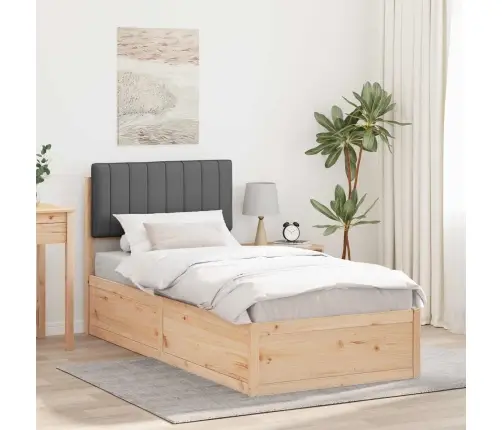 Lovo Rėmas Su Apmuštu Galvūgaliu Tamsiai Pilka 90 X 200 Cm