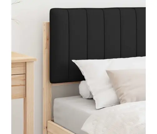 Gultas Rāmis Ar Polsterētu Galvas Balstu Melna 90 X 200 Cm Vidaxl