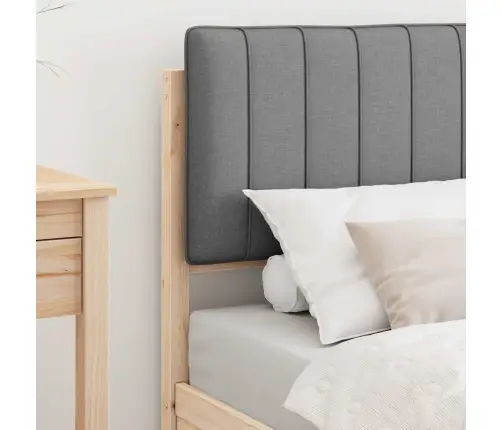 Voodiraam Pehme Peatoega Peaga Helehall 80 X 200 Cm Tahke Mänd