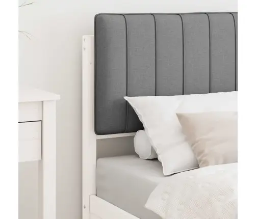 Gultas Rāmis Ar Polsterētu Galvas Balstu Gaiši Pelēks Vidaxl
