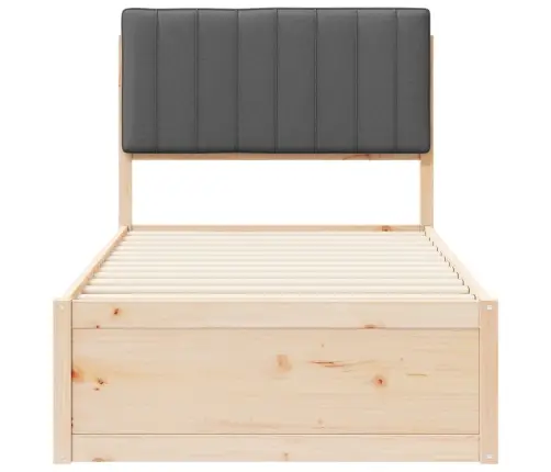 Lovo Rėmas Su Apmuštu Galvūgaliu Tamsiai Pilka 90 X 190 Cm