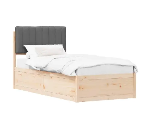 Lovo Rėmas Su Apmuštu Galvūgaliu Tamsiai Pilka 90 X 190 Cm