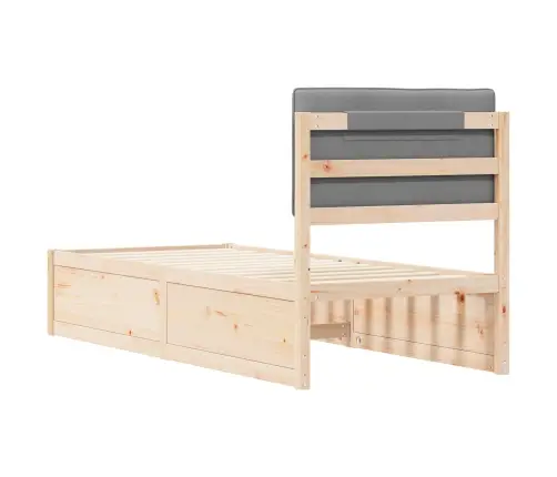 Lovo Rėmas Su Apmuštu Galvūgaliu Šviesiai Pilka 75 X 190 Cm