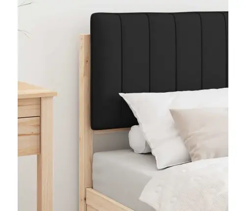 Gultas Rāmis Ar Polsterētu Galvas Balstu Melna 75 X 190 Cm Vidaxl