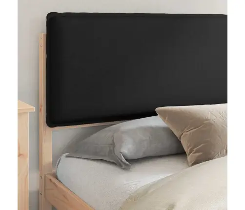 Gultas Rāmis Ar Polsterētu Galvas Balstu Melna 180 X 200 Cm Vidaxl