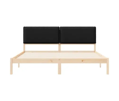 Gultas Rāmis Ar Polsterētu Galvas Balstu Melna 180 X 200 Cm Vidaxl