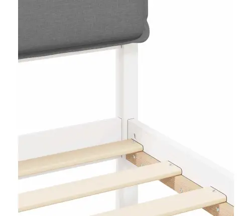 Gultas Rāmis Ar Polsterētu Galvas Balstu Gaiši Pelēks Vidaxl