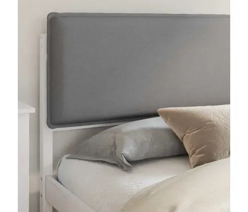 Gultas Rāmis Ar Polsterētu Galvas Balstu Gaiši Pelēks Vidaxl