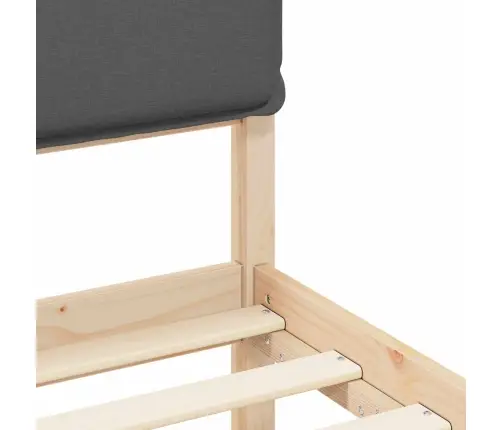 Voodiraam Pehme Peatoega Peaga Tumehall 150 X 200 Cm Tahke Mänd