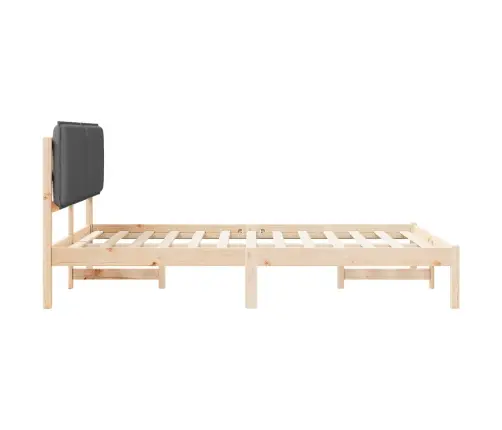 Voodiraam Pehme Peatoega Peaga Tumehall 150 X 200 Cm Tahke Mänd