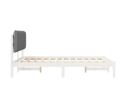 Voodiraam Pehme Peatoega Peaga Helehall 140 X 200 Cm Tahke Mänd