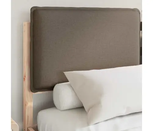 Gultas Rāmis Ar Polsterētu Galvas Balstu Pelēkbrūna Vidaxl