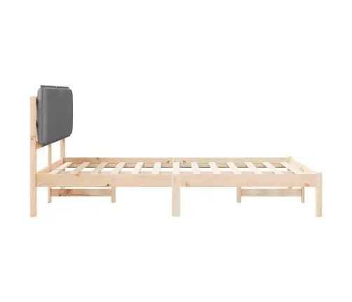 Gultas Rāmis Ar Polsterētu Galvas Balstu Gaiši Pelēks Vidaxl