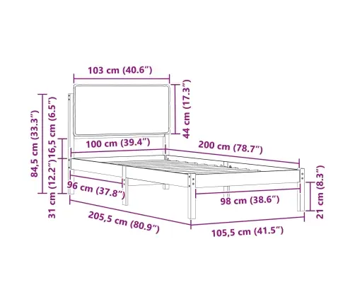 Lovo Rėmas Su Apmuštu Galvūgaliu Šviesiai Pilka 100 X 200 Cm