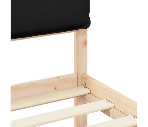 Lovo Rėmas Su Apmuštu Galvūgaliu Juoda 100 X 200 Cm