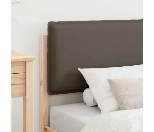 Gultas Rāmis Ar Polsterētu Galvas Balstu Pelēkbrūna 90 X 200 Cm Vidaxl