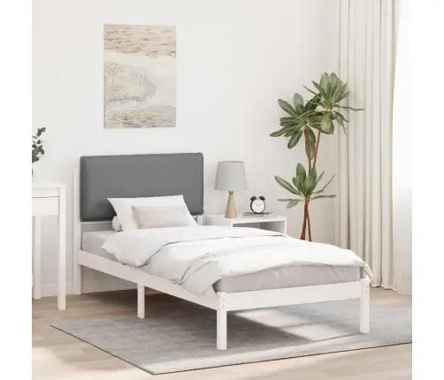 Gultas Rāmis Ar Polsterētu Galvas Balstu Gaiši Pelēks Vidaxl