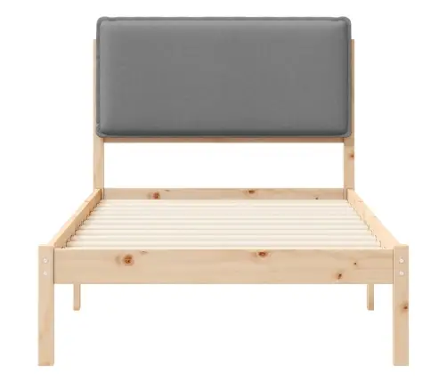 Gultas Rāmis Ar Polsterētu Galvas Balstu Gaiši Pelēks Vidaxl