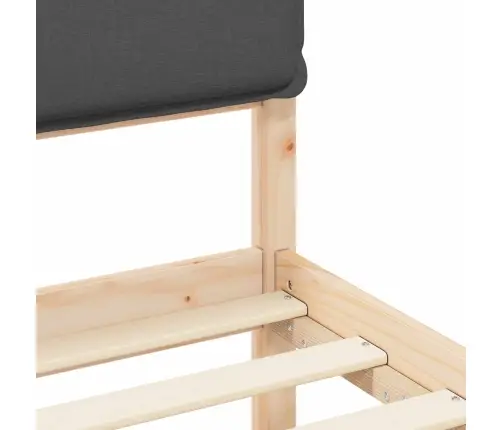 Gultas Rāmis Ar Polsterētu Galvas Balstu Tumši Pelēks Vidaxl