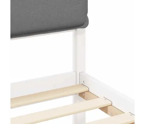 Gultas Rāmis Ar Polsterētu Galvas Balstu Gaiši Pelēks Vidaxl