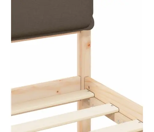 Voodiraam Pehme Peatoega Pruunikashall 75 X 190 Cm Tahke Mänd