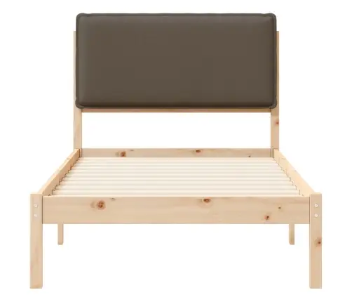 Voodiraam Pehme Peatoega Pruunikashall 75 X 190 Cm Tahke Mänd