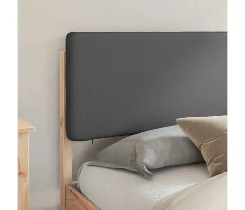 Gultas Rāmis Ar Polsterētu Galvas Balstu Tumši Pelēks Vidaxl