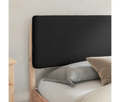 Gultas Rāmis Ar Polsterētu Galvas Balstu Melna 180 X 200 Cm Vidaxl