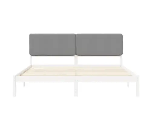 Gultas Rāmis Ar Polsterētu Galvas Balstu Gaiši Pelēks Vidaxl