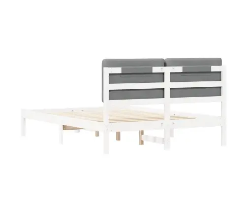 Gultas Rāmis Ar Polsterētu Galvas Balstu Gaiši Pelēks Vidaxl