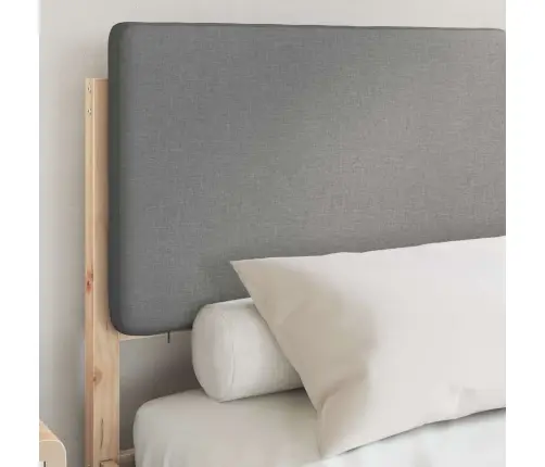 Voodiraam Pehme Peatoega Peaga Helehall 140 X 200 Cm Tahke Mänd