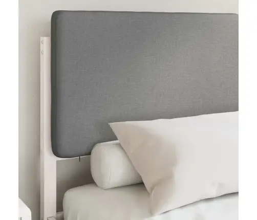 Gultas Rāmis Ar Polsterētu Galvas Balstu Gaiši Pelēks Vidaxl