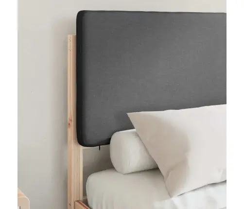 Gultas Rāmis Ar Polsterētu Galvas Balstu Tumši Pelēks Vidaxl